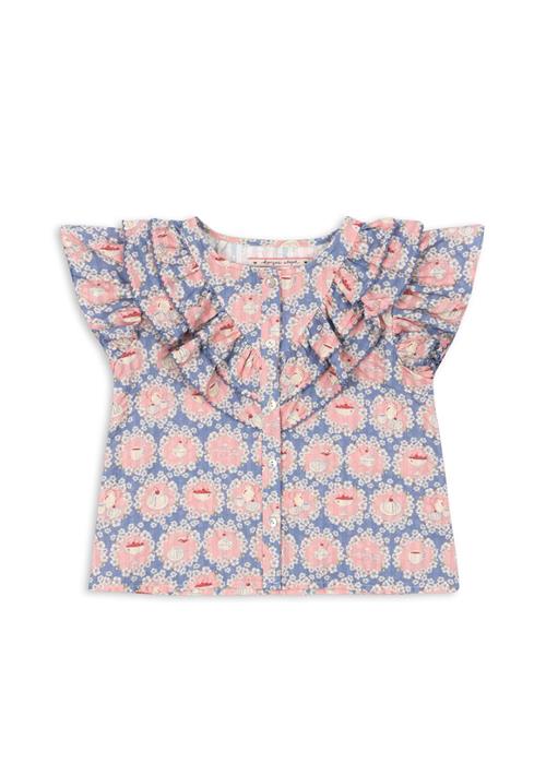 Konges Sløjd GOTS Kim Skjorte Med Frynser Snack Time  Snack Time 5-6 Y  Blå  5-6 år  kvinde