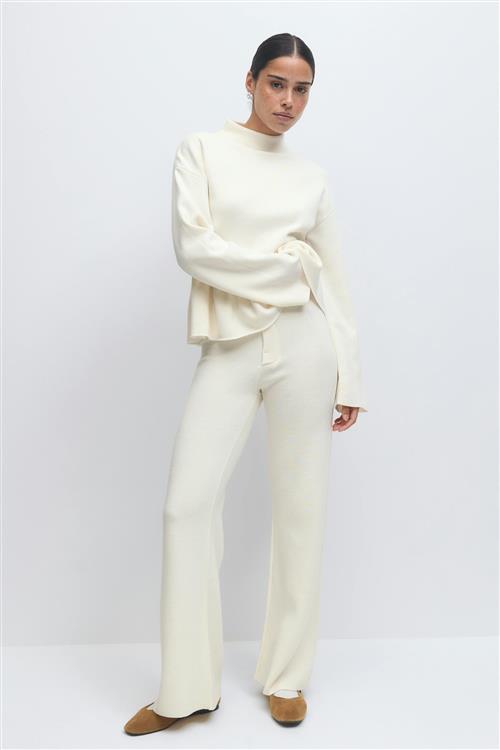 Gina Tricot - Knitted trousers - Lige bukser - Hvid - XS - Dame