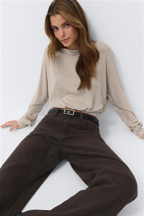 Gina Tricot - Boatneck top - Langærmede toppe - Beige - XL - Dame