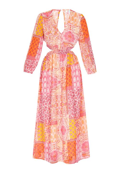 IZIA Kjole 'Boho'  curry / orange / pink / hvid