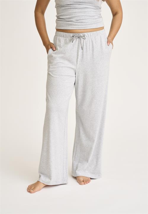 Bukser "lige ben" | Bambusviskose | Lys grå melange