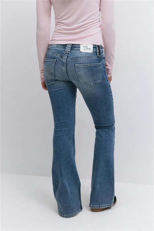 Gina Tricot - Y too clean flare jeans tall - low waist jeans - Blå - 158 - Pige