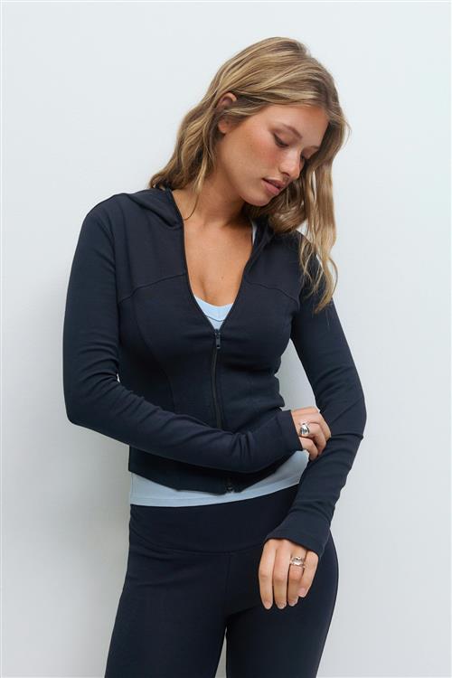 Gina Tricot - Zip hoodie jacket - hoodies - Blå - M - Dame