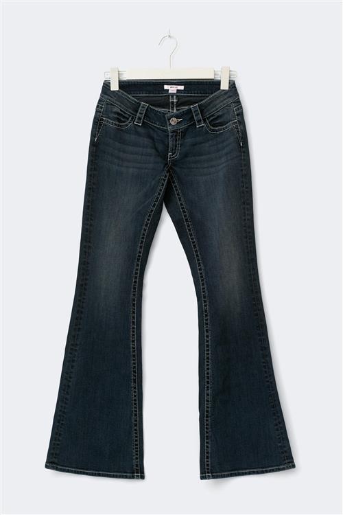 Gina Tricot - 14+ sparkle flare jeans curve - flare jeans - Blå - L - Dame