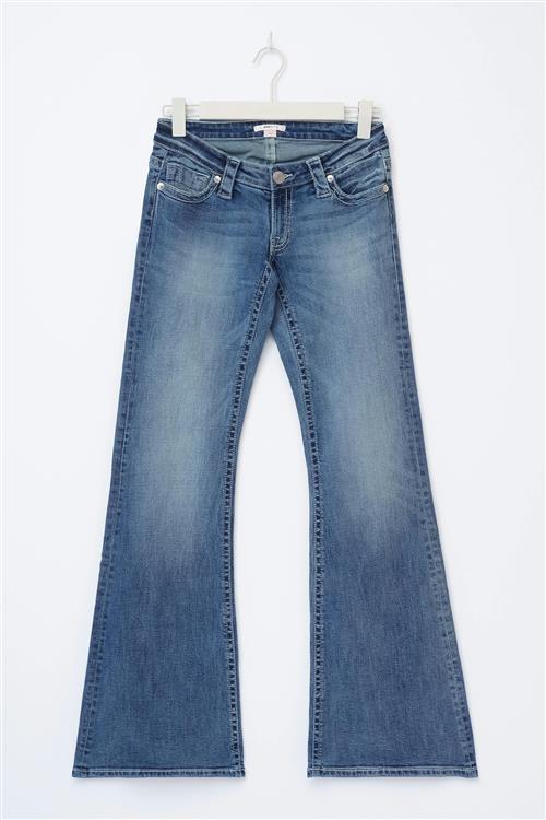 Gina Tricot - 14+ delowlow jeans curve - Low waist jeans - Blå - L - Dame