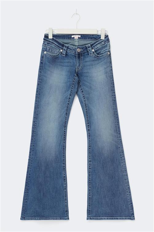 Gina Tricot - 14+ delowlow jeans petite - Low waist jeans - Blå - M - Dame
