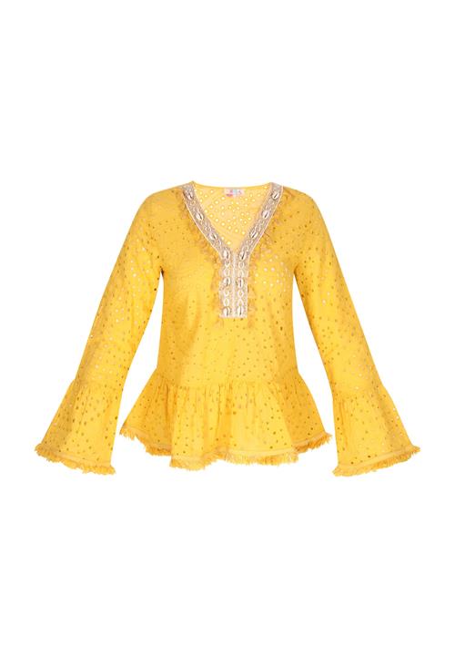 IZIA Bluse  beige / gul