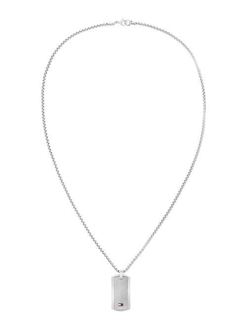 TOMMY HILFIGER Kæde 'JAMESON'  navy / blodrød / sølv