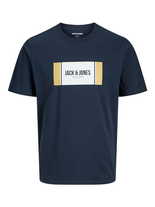 JACK & JONES Bluser & t-shirts 'JJHAYATO'  navy / mørkegul / hvid
