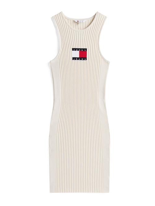 Tommy Jeans Strikkjole  rød / sort / hvid / uldhvid