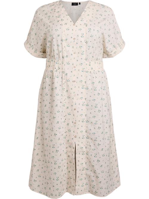 Zizzi Kjole 'VLili'  blå / lysegrøn / uldhvid