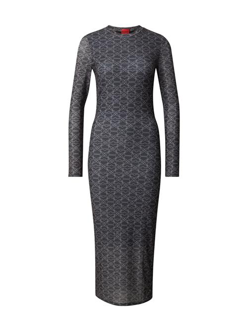 HUGO Kjole 'Nastan'  lysegrå / mørkegrå