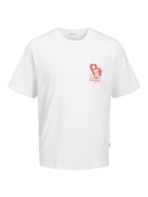 JACK & JONES Bluser & t-shirts 'JORBELLAGIO'  orangerød / hvid