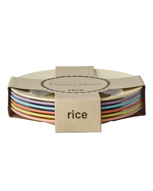 RICE 6-pak Middagstallerkener Glory Days Colors  Glory Days Colors One Size  Blå  One Size  unisex
