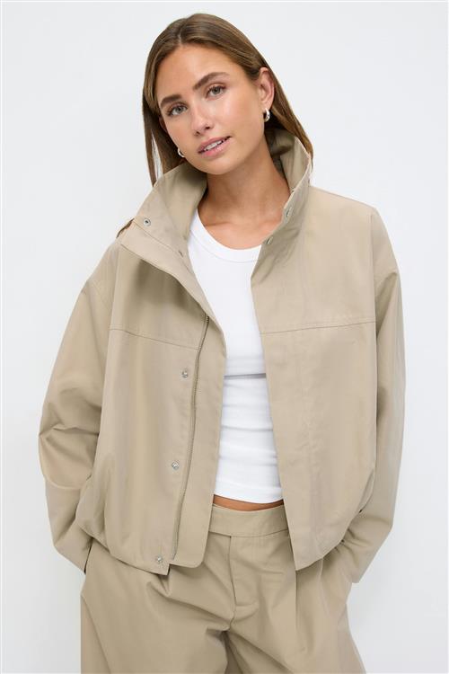 Gina Tricot - High neck short jacket - Frakker med høj krave - Beige - XS - Dame