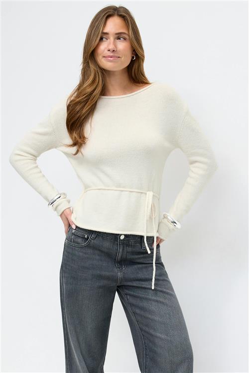 Gina Tricot - Knitted tie top - toppe med bindebånd - Hvid - S - Dame