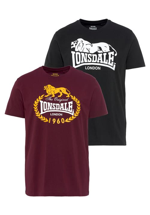LONSDALE Bluser & t-shirts 'Ecclaw'  gul / vinrød / sort / hvid