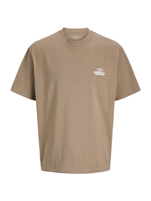 Jack & Jones Junior Shirts 'JCO Retreat Typographic'  mørkebeige / citron / hvid