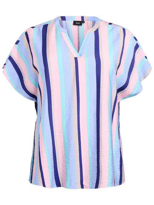 Zizzi Bluse 'Efina'  turkis / lyseblå / mørkeblå / lyserød