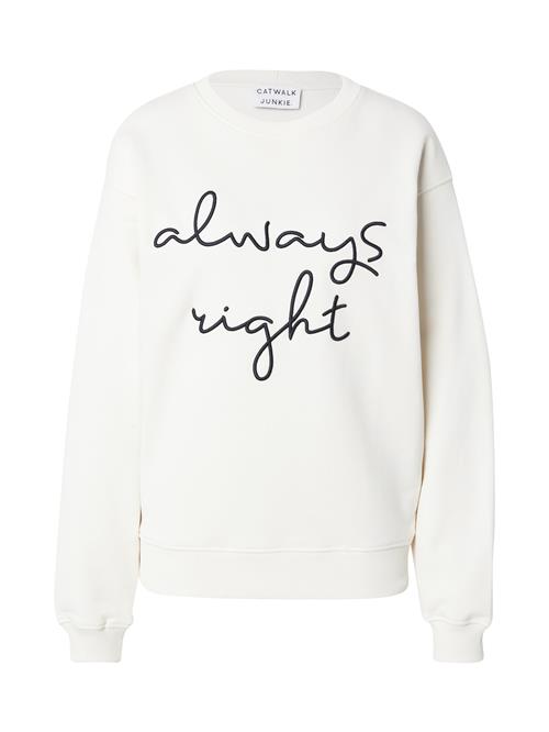 CATWALK JUNKIE Sweatshirt 'Always Right'  sort / hvid