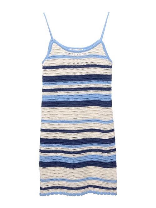 Pull&Bear Strikkjole  marin / lyseblå / hvid