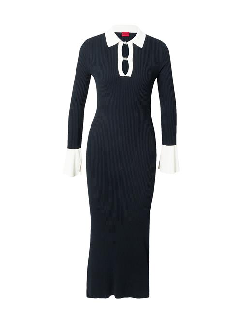 HUGO Strikkjole 'Sharry'  sort / hvid