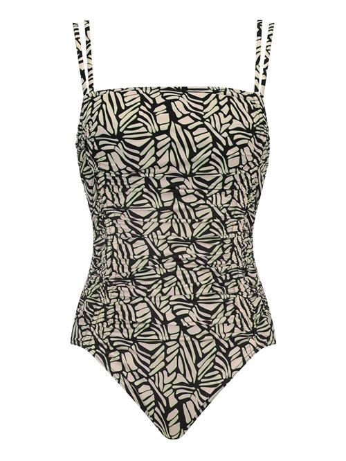 OLYMPIA Badedragt  ecru / lysegrøn / sort