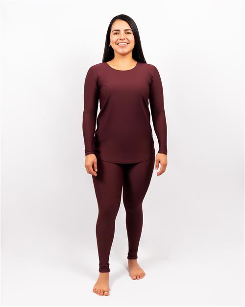 Vigga Fitted Deep Bordeaux Long-Sleeve - Extra Length