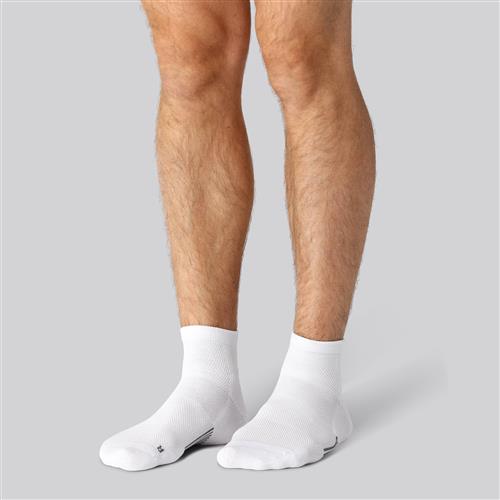 Bambus løbestrømper kort i hvid til mænd