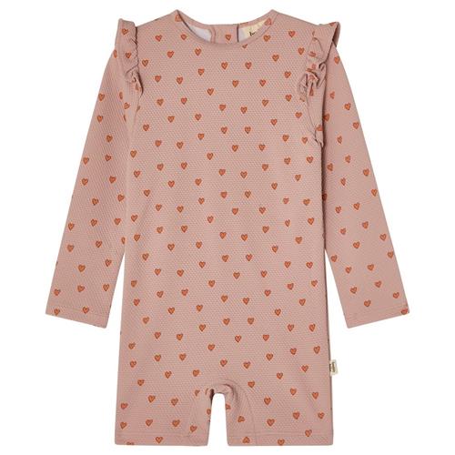 Buddy & Hope Estrid UV-dragt Apricot Hearts 110/116 cm  Lyserød Hjerter 110/116 cm  unisex