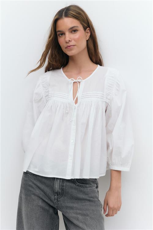 Gina Tricot - Boho blouse - bluser med pufærmer - Hvid - L - Dame