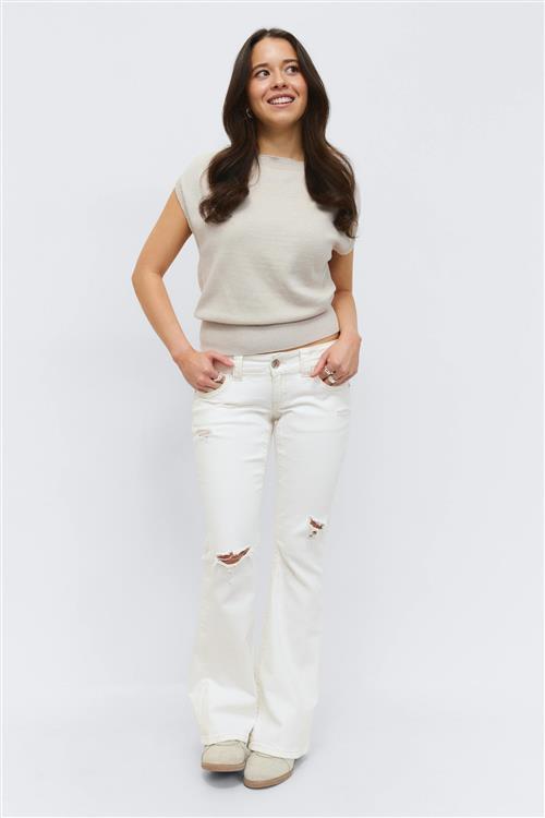 Gina Tricot - 14+ low rise jeans petite - Jeans - Hvid - M - Dame