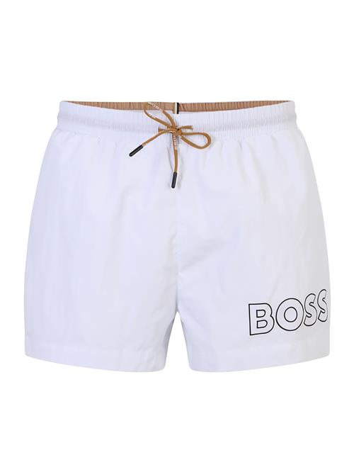 BOSS Badeshorts 'Mooneye'  camel / sort / hvid