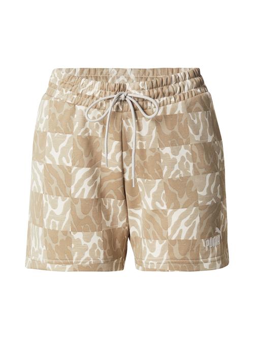 PUMA Sportsbukser 'Ess'  mørkebeige / cappuccino / hvid