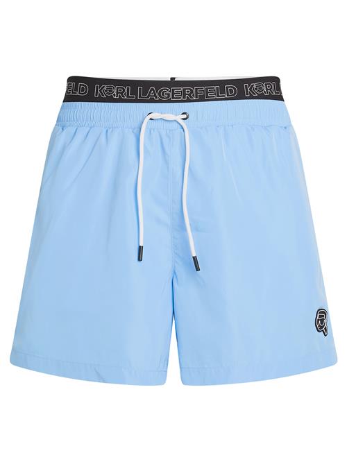 Karl Lagerfeld Badeshorts 'Ikon'  lyseblå / sort / hvid