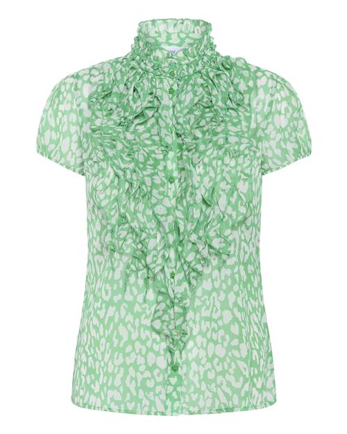 SAINT TROPEZ Bluse 'Lilja'  jade / hvid