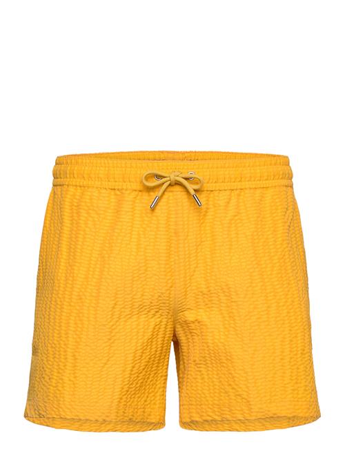 The Resort Co. | Classic Swim Shorts Yellow Seersucker | L 37 cm