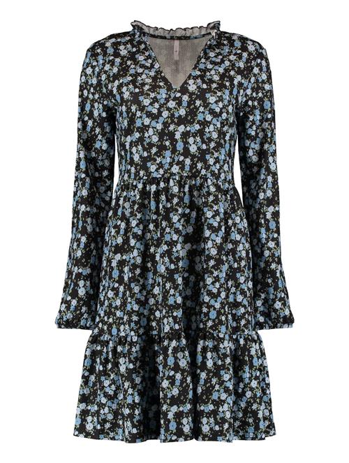 Hailys Kjole 'Alba'  røgblå / lysegrøn / sort