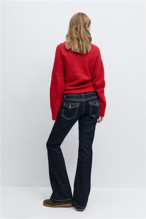 Gina Tricot - Chunky low flare jeans - low waist jeans - Blå - 170 - Pige