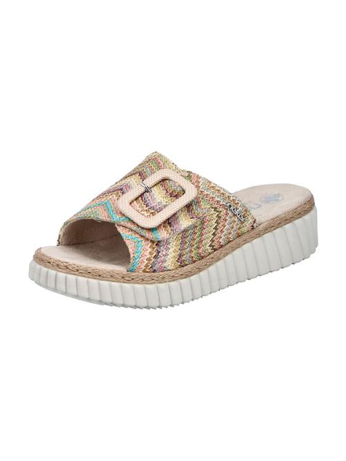 Rieker Pantoletter  beige / blå / grøn / lyserød