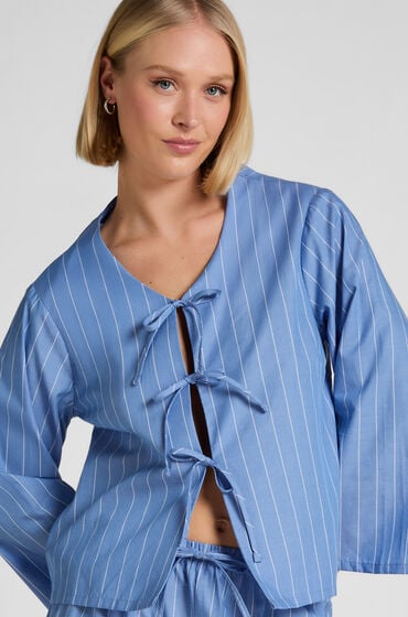 Hunkemöller Stribet Pyjamas Jakke Blå