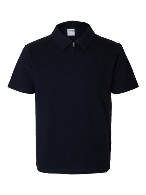 SLHSANDER SEERSUCKER ZIP SS POLO