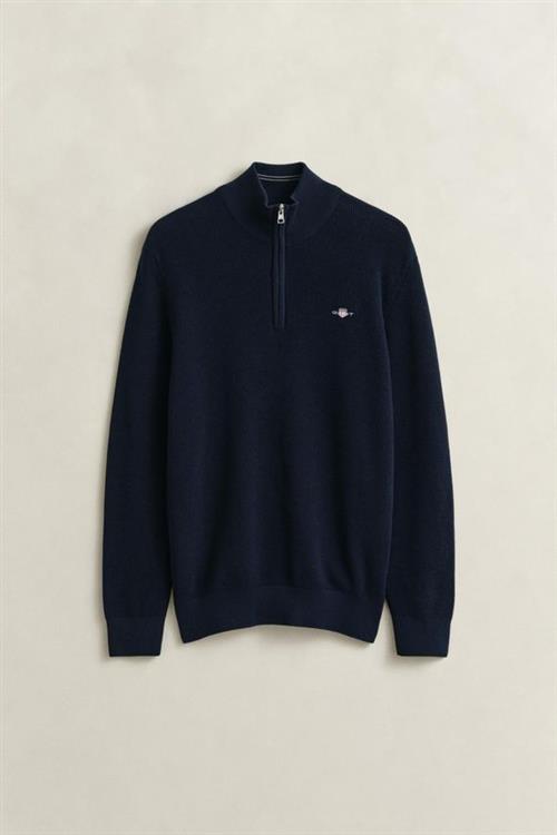 MICRO TEXTURED COTTON HALF ZIP