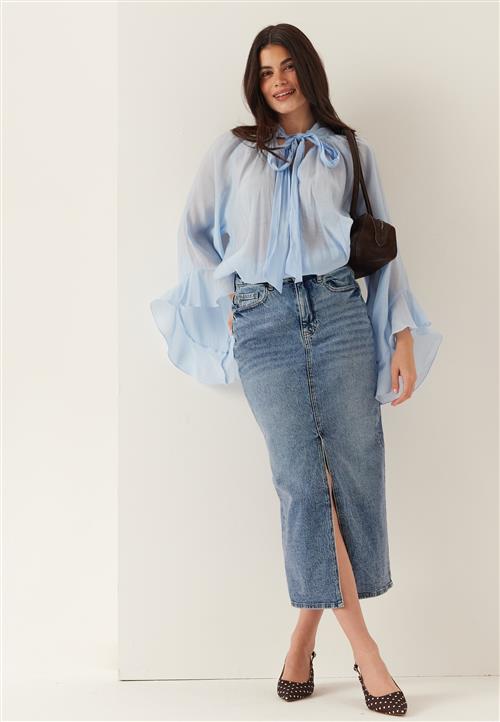 VILA Vijaf Hw Midi Denim Skirt-noos