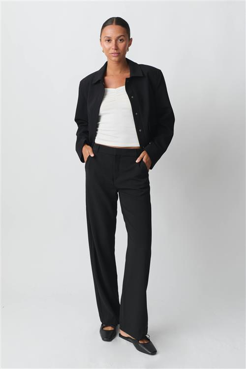 Gina Tricot - Straight regular trousers - Habitbukser - Sort - 40 - Dame