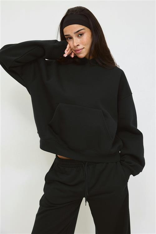 Gina Tricot - Iconic hoodie - hoodies - Sort - M - Dame