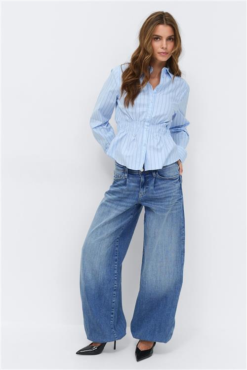 Gina Tricot - Sweatpant jeans - Baggy & loose jeans - Blå - 32 - Dame