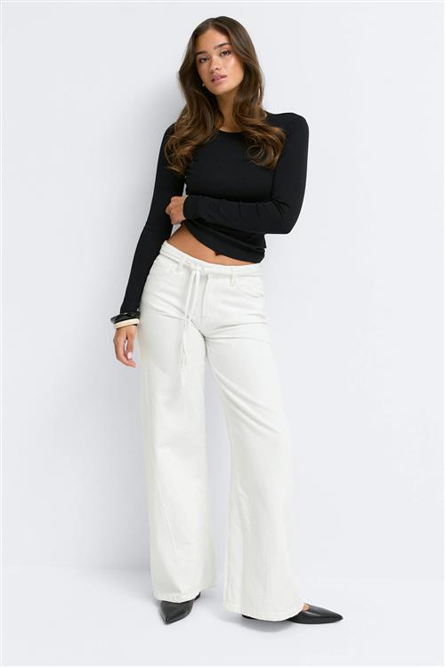 Gina Tricot - Twisted wide jeans - Highwaist jeans - Hvid - 36 - Dame