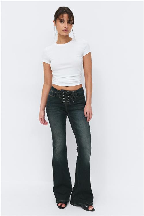 Gina Tricot - No waist bootcut jeans - Flare & bootcut jeans - Blå - 36 - Dame