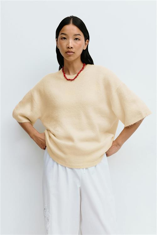 Gina Tricot - Knitted short sleeve top - Kortærmede strikkede trøjer - Gul - XS - Dame